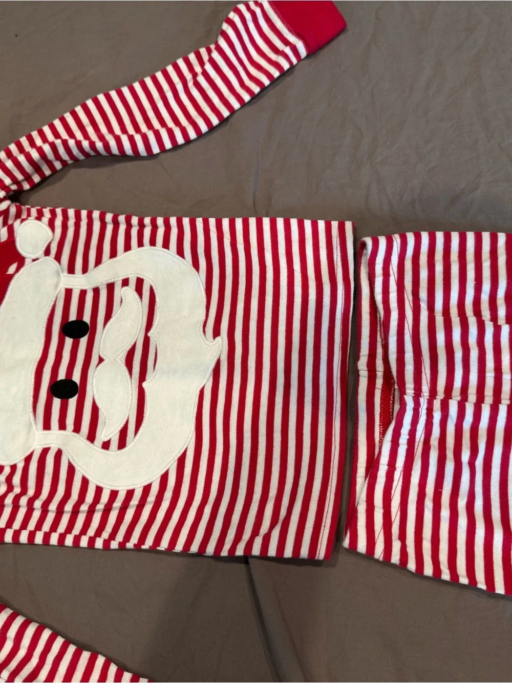 The Children's Place Red and White Santa Stripe Pajama Set